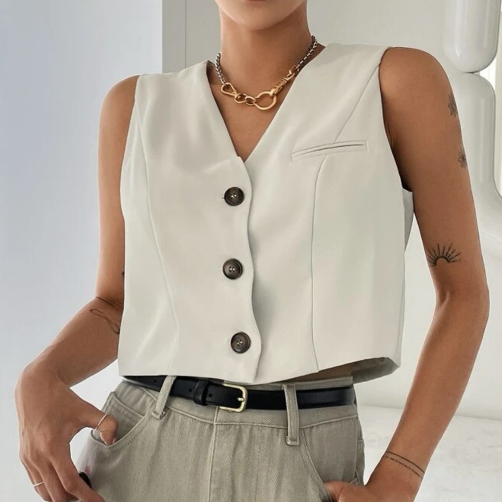 Button Down Vest Blazer - image 1